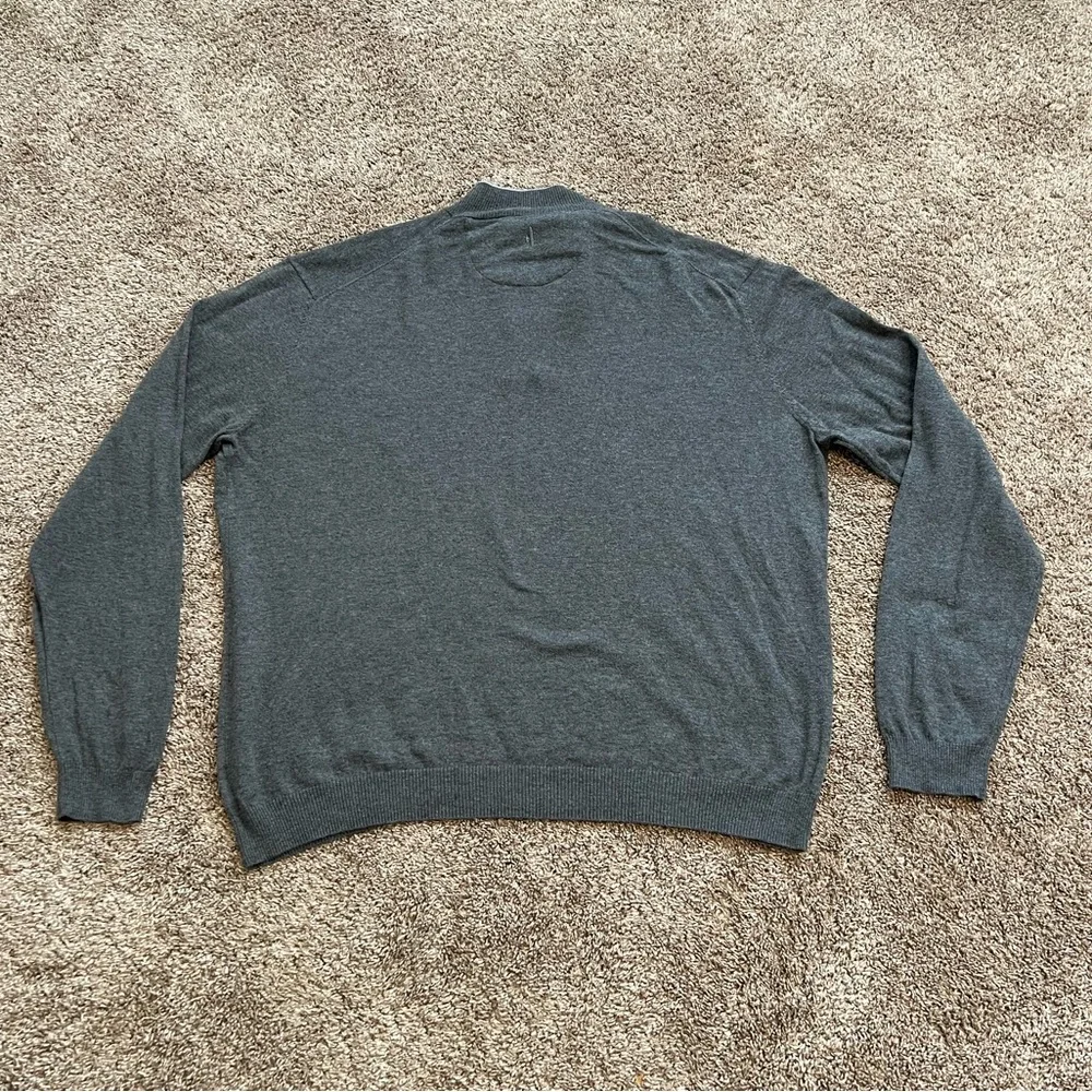 Johnnie-O Men’s Grey Bailey Quarter Zip Sweater XL Silk Blend Knit Fall Winter